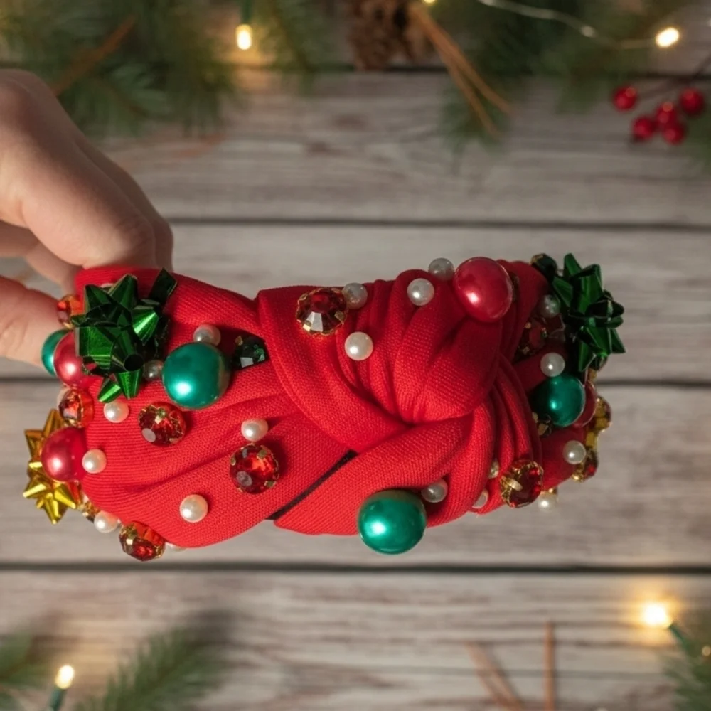 Christmas Women's Festive Red Embellished Headband (New)